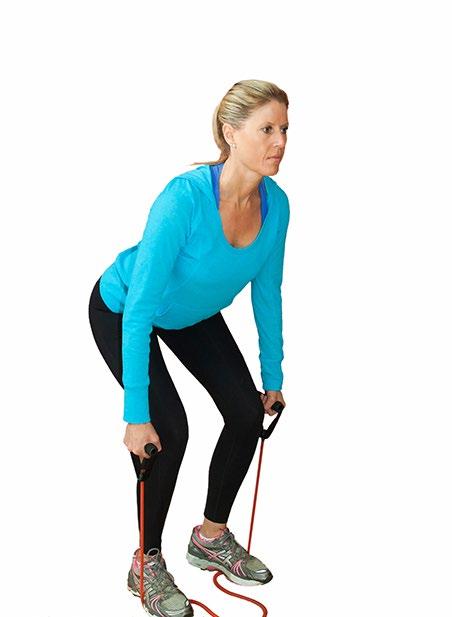BEND OVER ROW: Make sure your back is in correct position Bend knees slightly as photo shows Target: Rear
