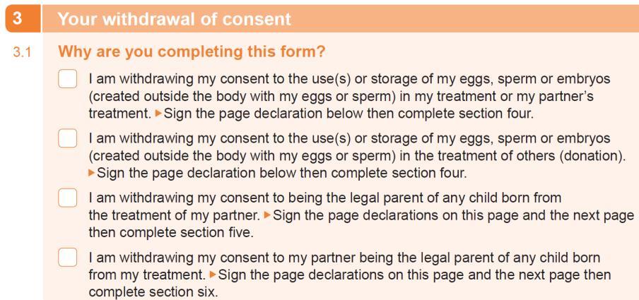 transfer. Consent to parenthood can also be varied and withdrawn with this form up to the point of transfer.