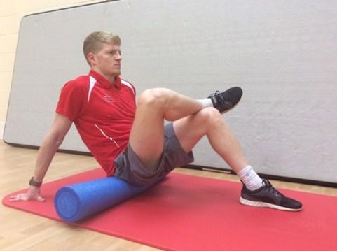 Foot inwards or outwards will target different parts of the Hamstring. Glutes Sit on the foam roller, hands behind you for support.