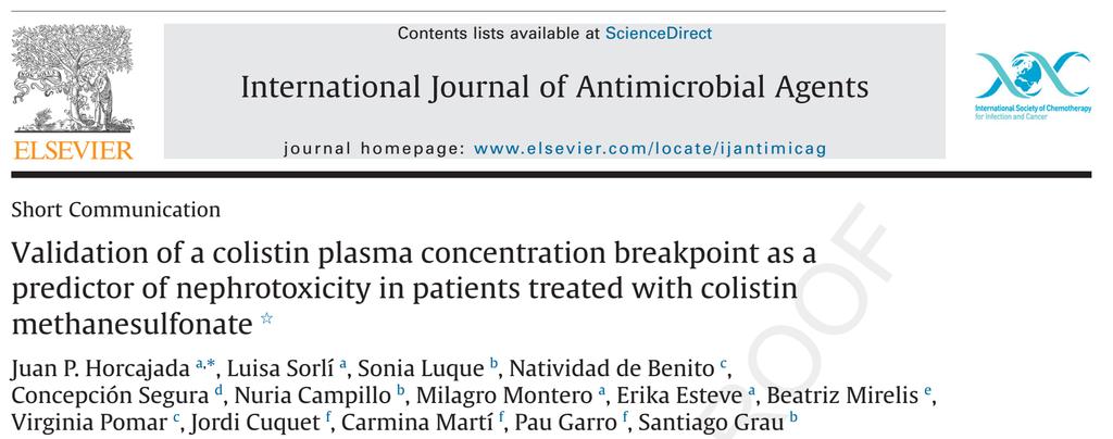 Mối liên quan giữa nồng độ colistin và độc tính trên thận Cohort 64 BN nặng nhiễm khuẩn do VK Gram âm đa kháng Nồng độ colistin ở trạng