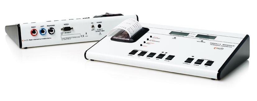 Oscilla SM910 / 910-B Screening Audiometer Oscilla SM920-P Screening Audiometer with built-in Printer Simple operation Portable and Inexpensive Pulse and Warble tone 11 frequencies: 125-8000 Hz -10