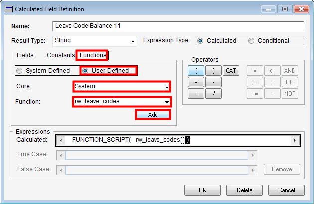 Select System fr Cre and then select rw_leave_cdes fr the Functin. 5. Click the Add buttn. 6.