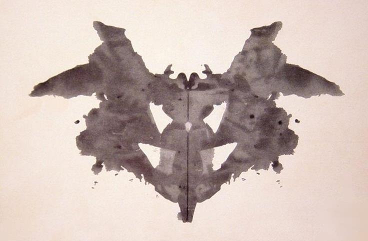 Think of the traditional Rorschach inkblot test as another example.