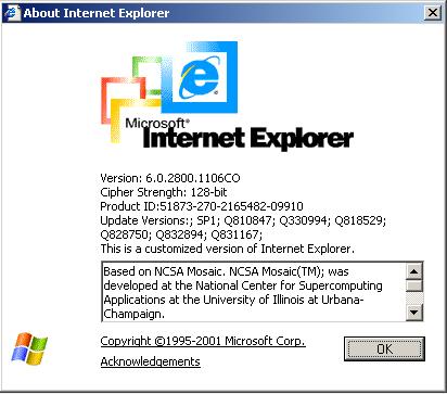 1. From the Internet Explorer menu options, select Help > About Internet Explorer. SSL Level 2. The amount listed after Cipher Strength is the SSL.