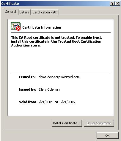 Installing the security certificate You can also choose to view and install the certificate. Installing it means you are choosing to trust CareLink Personal.