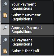 Untuk meluluskan Payment Requisition sila pergi ke pprove Payment Requisition untuk meluluskan segala permohonan pembayaran.