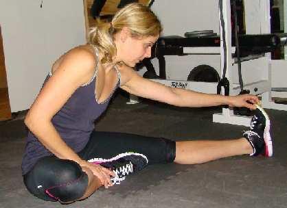 Hamstring Stretch #3 Sit and Reach While sitting, bring one leg in