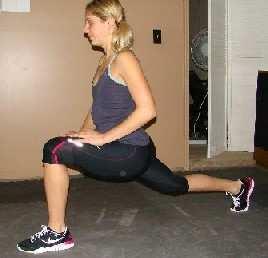 Hamstrings & Psoas Stretch #1 Runner s Pose Start by going into a deep lunge with your back leg