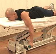 Prone scaption ( Y s) The starting position for this exercise is to bend over at the waist so that the affected