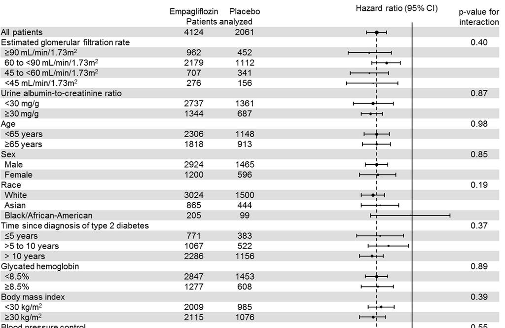 Figure S1. Pre-specified subgroup analyses for incident or worsening nephropathy.