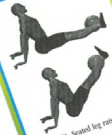 (figure 23) Lying leg raises- ball between ankles to 90 at hip.
