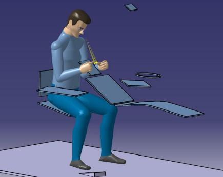 Figure 10: Man-machine Prototype in CATIA Ergonomic-prototype is only a necessary limit to the size of the product, which is not limited by the specific structure and modeling.