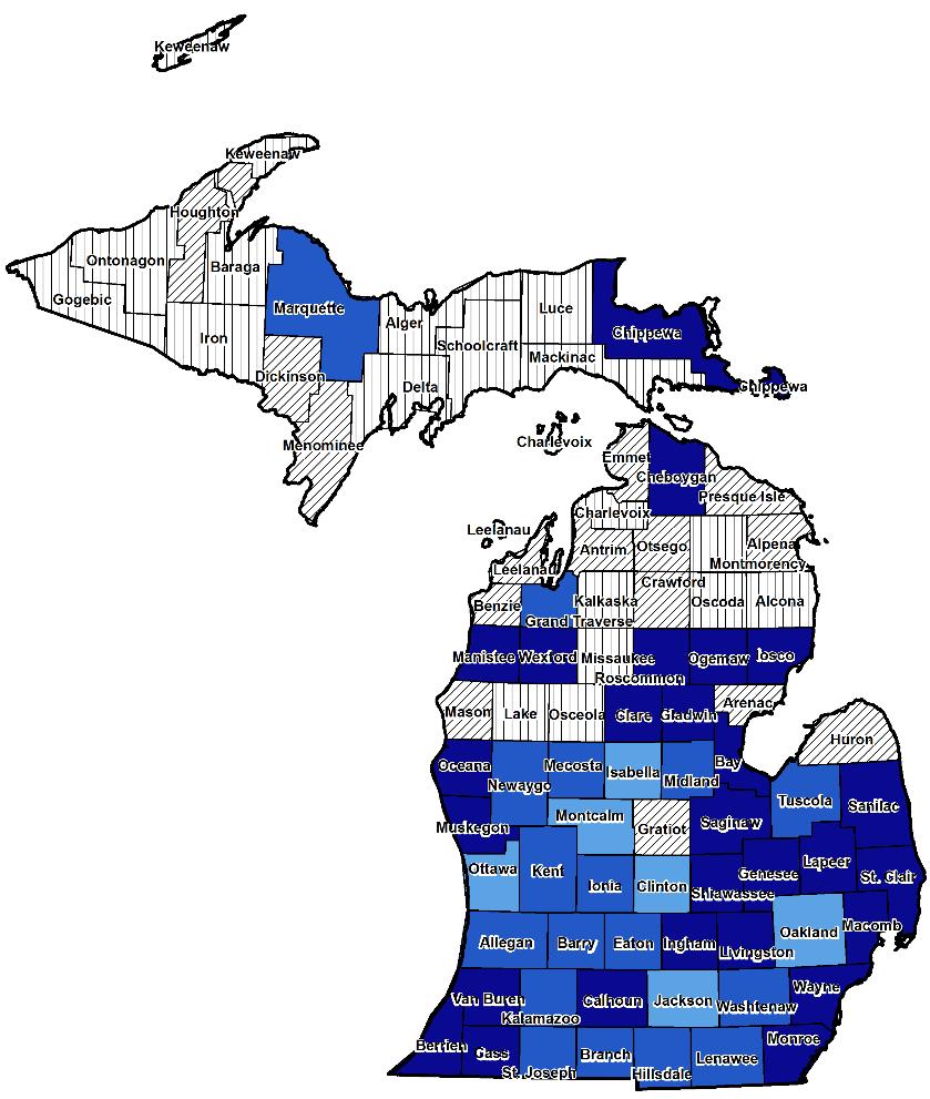 Drug Poisoning Death Rate per 100,000, by County, 2010-2014 Source: CDC NVSS Multiple Cause of Death File, 2010-2014 MICHIGAN 40 30 20 10 0 150 125 100 75 50 25 0 Michigan s Status: Age-Adjusted Drug