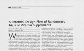 Morris MC & Tangney CC. A potential design flaw of randomized trials of vitamin supplements, JAMA, Vol. 305, No. 13, pp.