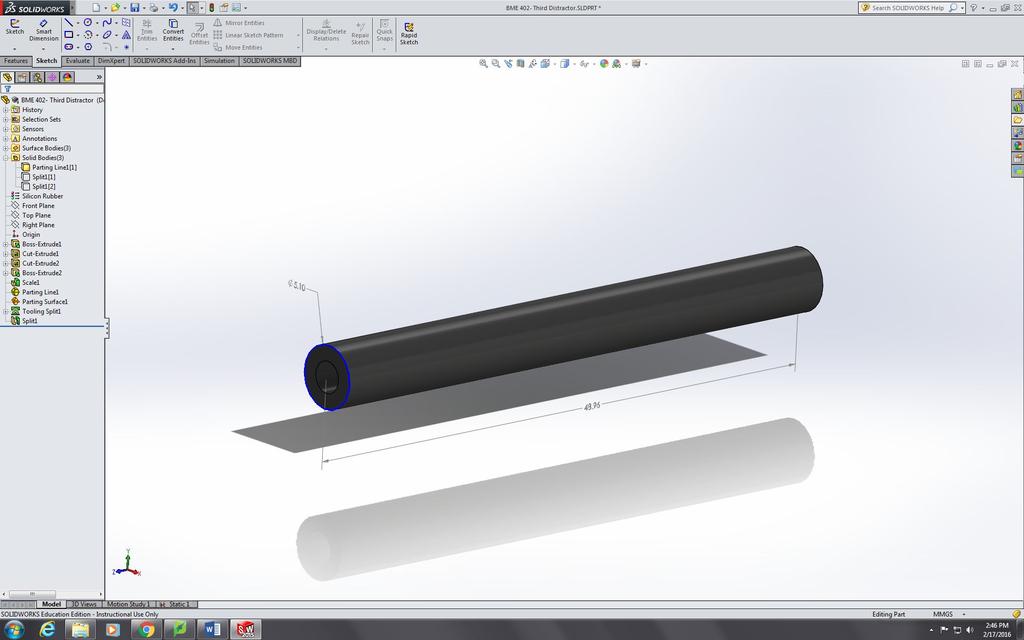 Final Design: Inflatable Vertebral Distractor 49 mm long, 5.