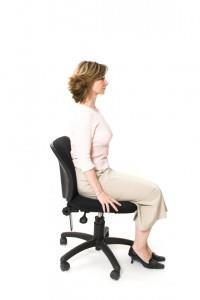 Tips for Sitting Sit close to your work and sit in a chair that: is low enough that both feet are on the floor supports your back in a slightly arched position allows you to work with your elbows