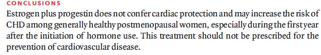that clinicians encourage postmenopausal women to use hormone replacement therapy believing this would reduce cardiovascular