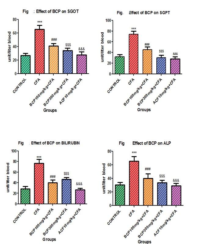 JA Journal of Bone Reports & Recommendations Figure 6 Effect of BCP on Serum SGOT, SGPT, Bilirubin and ALP Levels.