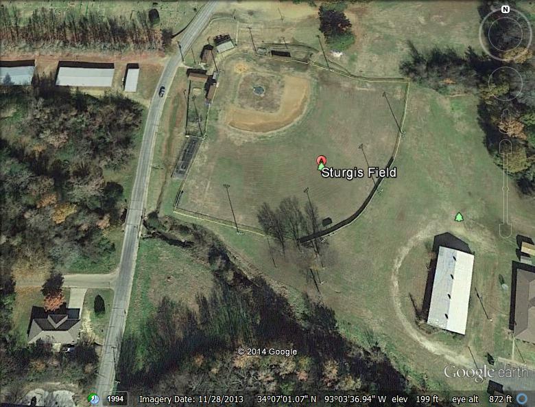 Facility Location: Sturgis Field 12 th Street, Arkadelphia, AR 71923 Baseball -- Yellow arrows indicate EMS route -- Yellow starred location