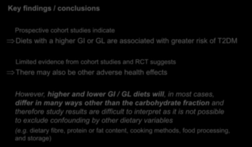 evidence from Effect cohort studies ++ and RCT suggests No effect - LDL-cholesterol There may also be Effect other adverse ++ health effects No effect - Triacyglycerol No effect ++ Effect Type 2