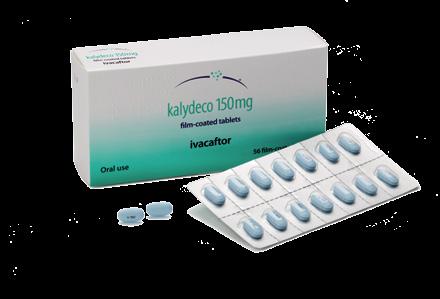 1 KALYDECO tablets are indicated for the treatment of patients with CF aged 6 years and older and weighing 25 kg or more who have one of the gating (class III) mutations in the CFTR gene listed below.