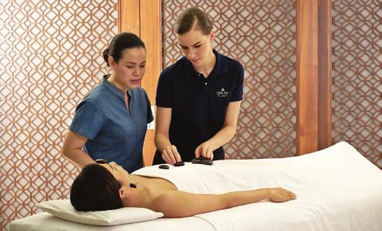 23 Hot Stone Massage The Hot Stone Massage utilises the application of heat through hot stones, which penetrate deep into the muscles to encourage a chemical release within the body s system.