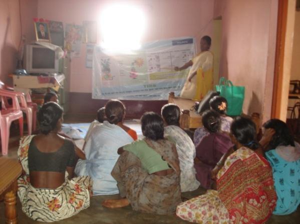 Women's entrepreneurship for domestic lighting systems Six women have been able to reach more than 300 households so far through awareness meetings on energy efficient domestic lights.