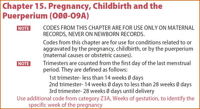 Use and Application of ICD-10-CM (continued) Obstetrics Sequence first Exception is when