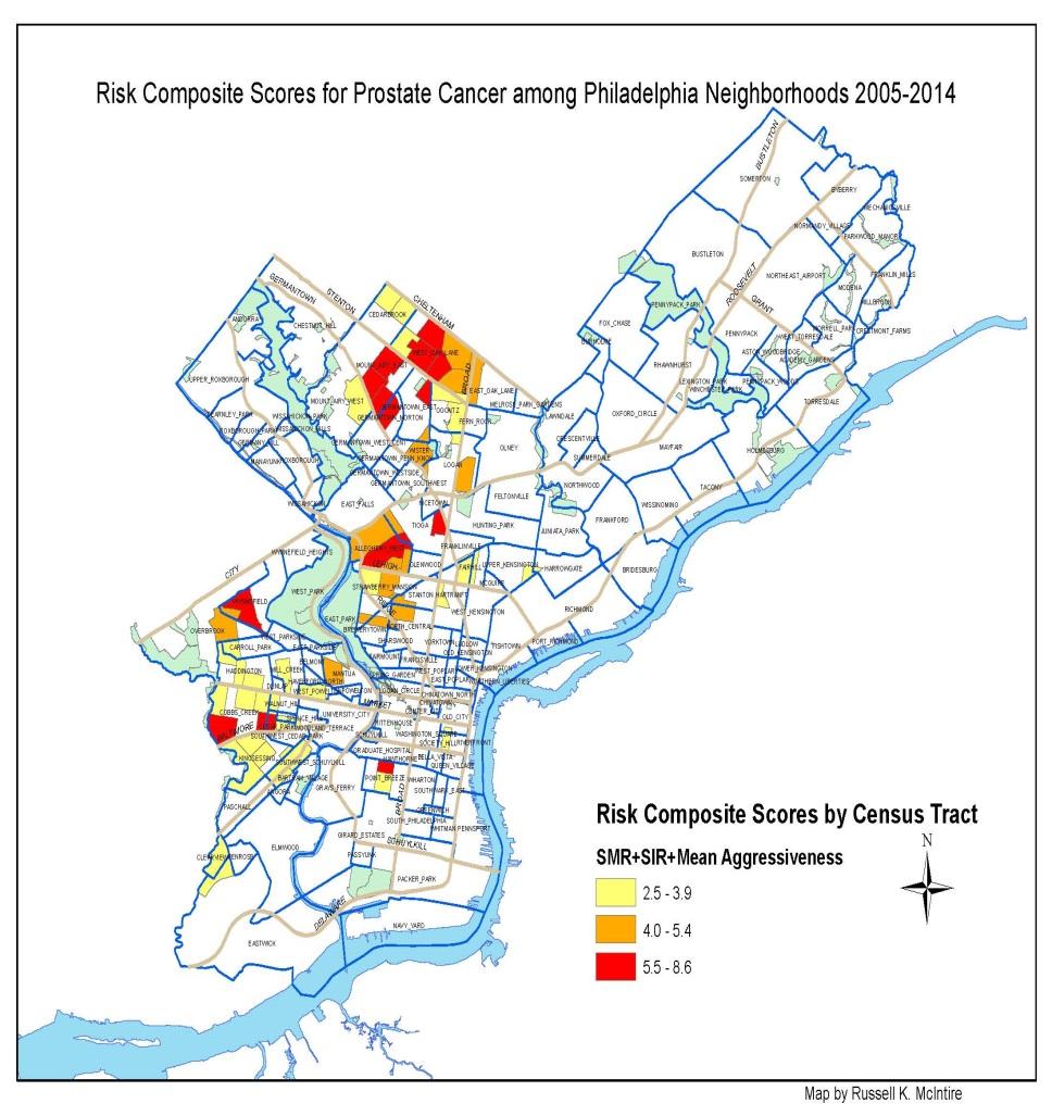 Aim 1a: Identifying High Risk Census Tracts for Prostate Cancer in Philadelphia (2005-2014 PA Cancer Registry) Aim 1b.