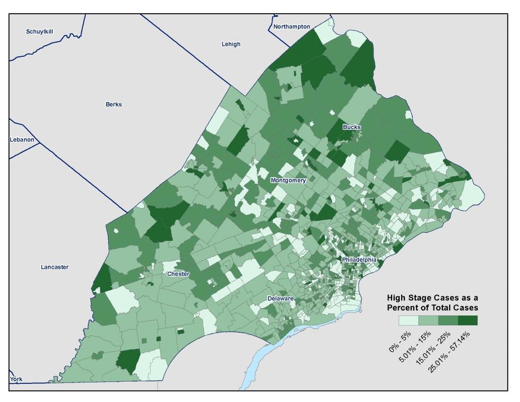 PA Cancer Registry Data 5-County Region (1995-2005) Geographical Patterns WHO: target where the most severe cases are WHY: