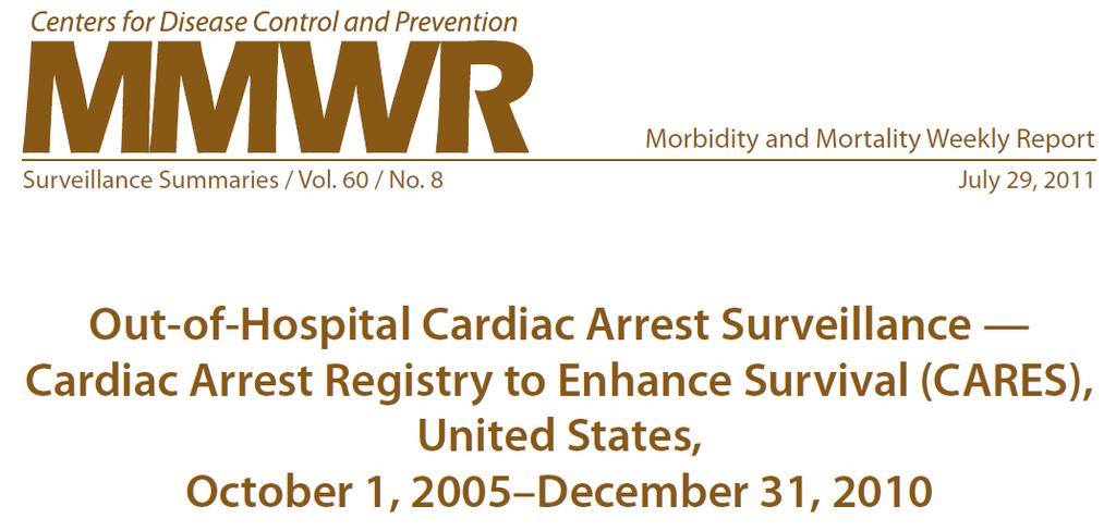 Registry evaluating only OHCA with presumed cardiac etiology received resuscitative efforts (CPR + defibrillation) Oct 2005 Dec 2010: 40 274 OHCA records 8 585 non cardiac etiology excluded n=31 685
