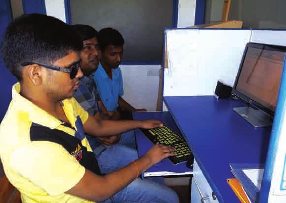 Computer Training in JAWS For the first time the rehabilitation team from LVEPI Bhubaneswar, has