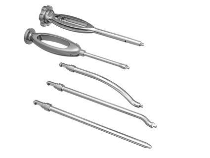 Surgical Technique 6. Femoral Component Insertion Stem inserters with various geometries are available to enable the many surgical approaches for hip replacement.