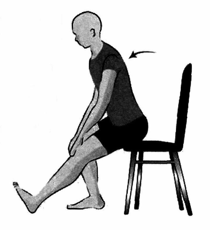 Equipments Required: Ruler, straight back or folding chair, (about 17 inches/44 cm high) Procedure: The subject sits on the edge of a chair (placed against a wall for safety).