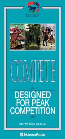 Life Design Compete 1308 This feed is designed to be fed to maintenance and performance horses. Maintenance 0.25 0.5 Light Exercise 0.5 0.75 Medium Exercise 0.75 1.0 Heavy Exercise 1.0 1.