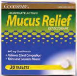 75 Generic Mucus Relief 30/Ct 922-90629 $7.