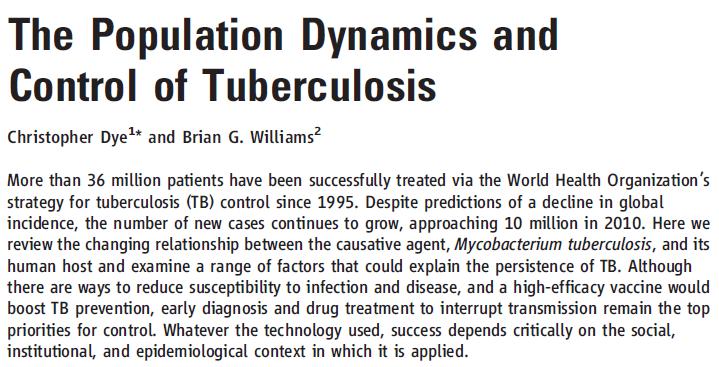 Undiagnosed TB and mismanaged TB continues to the fuel the TB epidemic in India and elsewhere We conclude that control programs have been less