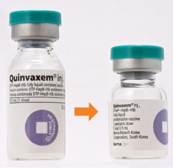 their 1-dose pentavalent vaccine vial from a 3 ml to a 2 ml vial a 24%