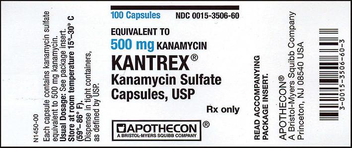 Order: Kanamycin (Kantrex) 1 g p.o.
