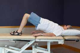 LEVEL 2 SUPINE BRIDGING: Patient is supine with knees bent 90 o. Patient actively performs a glut contraction while lifting the hips and pelvis off the floor to obtain a bridge position.