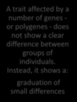 A trait affected by a number of genes - or
