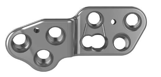 The stacked COMBI Hole in the plate accepts either cortex or locking screws.