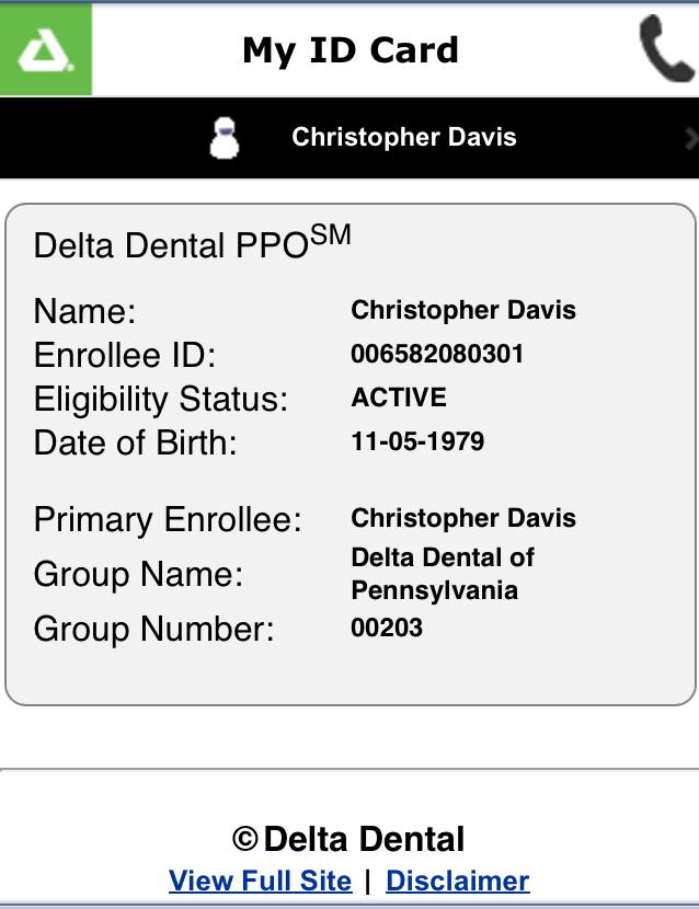 status & claims history View your ID card pull it up at your dentist s office Go