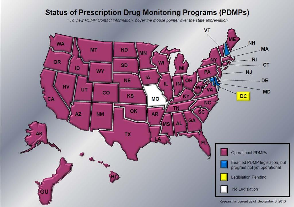 Prescription Drug Monitoring Programs Source: PDMP