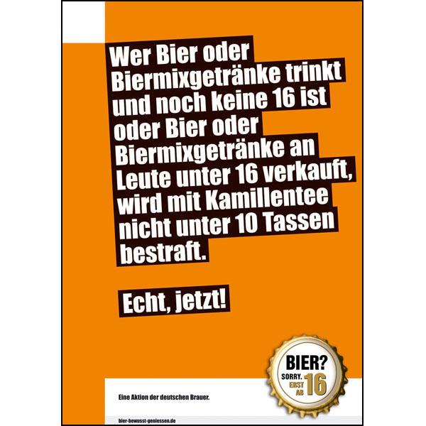 Alcohol Industry Campaigns Protection of Minors -Campaign of the German Brewers Association: Those who drink beer and beermix-drinks and are