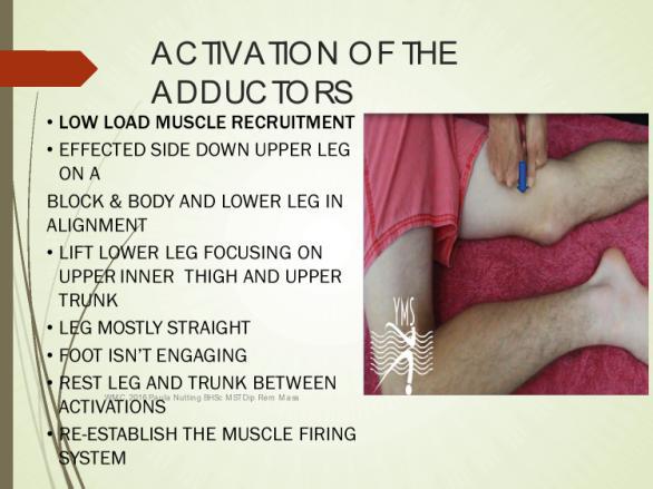 ACTIVATION OF THE ADDUCTORS LOW LOAD MUSCLE RECRUITMENT EFFECTED