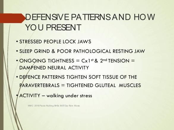 DEFENSIVE PATTERNS AND HOW YOU PRESENT STRESSED PEOPLE LOCK