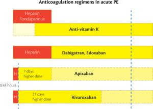 anticoagulation regimen in haemodynamically stable patients.