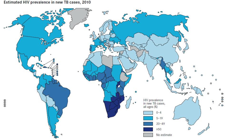 Association of HIV & TB WHO GLOBAL TB CONTROL 2011 The spread of HIV has