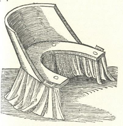 Wolveridge s birth stool mimicked that of Rueff but with minor alterations, being of curved contour to the upper rear.